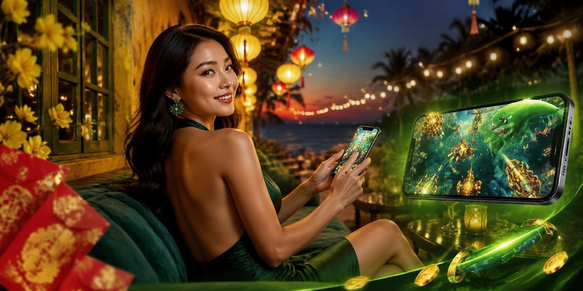 Người dùng tại Hội An tìm hiểu trò chơi thể thao trực tuyến dưới ánh đèn lồng